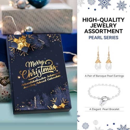 HOPEMATE Jewelry Advent Calendar 2023 for Adults Girls with Charm Bracelets Necklace Rings Earrings Countdown 24 Days to Christmas Calendar Xmas Gifts for Women Wife Daughter Mom