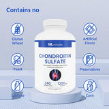 ML Naturals Chondroitin Sulfate 1200mg 240 Vegan Capsules. 99% Purity Chondroitin. Joint Health.