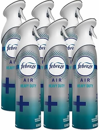 Febreze 97567 Heavy Duty Air Freshener, Crisp & Clean, 8.8 Oz (Pack of 6)