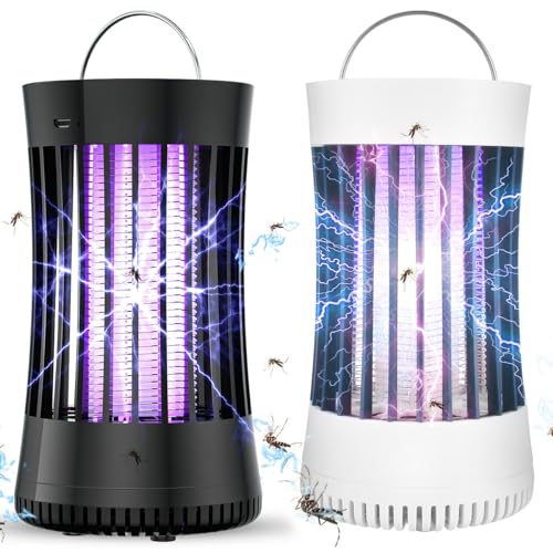 AICase 2pcs Portable USB Electronic Rechargeable Mosquito Killer Lamp/Bug Zapper for Summer Trip,Outdoor Camping,Patio,Home and Garden,Mosquito Trap Indoor,Moth Trap/Bug Killer/Mosquito Killer Light