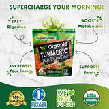 Opportuniteas Organic Turmeric Tea Powder - Matcha Green Tea, Turmeric, Cinnamon, Ginger, Black Pepper - Natural Joint Support Supplement For Juice, Smoothie & Drinks - Vegan & Non-GMO - 30 Servings