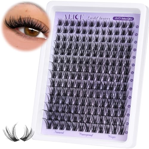 Lash Clusters Wispy Eyelash Extensions 168pcs Fluffy Individual Lashes 10-18mm Waterproof Natural DIY Lash Extensions Cluster Eyelash Extensions by ALICE