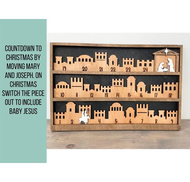 Nativity Advent Calendar, Jesus Countdown, Religious Holiday Sign, Christian Holiday Decor, Christ Centered Christmas, Christmas Countdown, Wooden Advent Calendar (2)