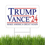 Trump JD Vance 2024 Yard Sign With H Stake Double Sided For President Donald Trump Republican Conservative White