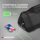 MONSTER Blaster 3.0 Portable Speaker, 120W Wireless Bluetooth, IPX5 Rechargeable Waterproof with USB Charge Out & Aux Input