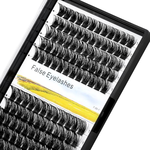Bodermincer 120 Clusters D Curl Black 14-16-18-20mm Mixed Wide Cluster False Eyelash Individual Cluster EyeLashes Grafting Fake False Eyelashes Eyelash Extension (Black 14-16-18-20mm Mixed)