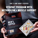 GNC AMP Men's Ripped Vitapak Program with Metabolism + Muscle Support - 30 Vitapaks (Packaging May Vary)