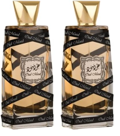 Lattafa Oud Mood for Unisex Eau de Parfum Spray, 3.4 Ounce (Pack of 2)