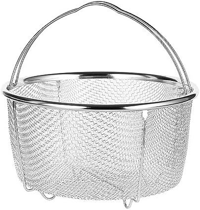 Mesh Steaming Basket, Steamer Basket for Instant Pot Accessories Stainless Steel with Comfortable Folding Handles Heat Resistant Steaming Basket for Cooking Kitchen 11cm*3.9in (20CM/7.9in)