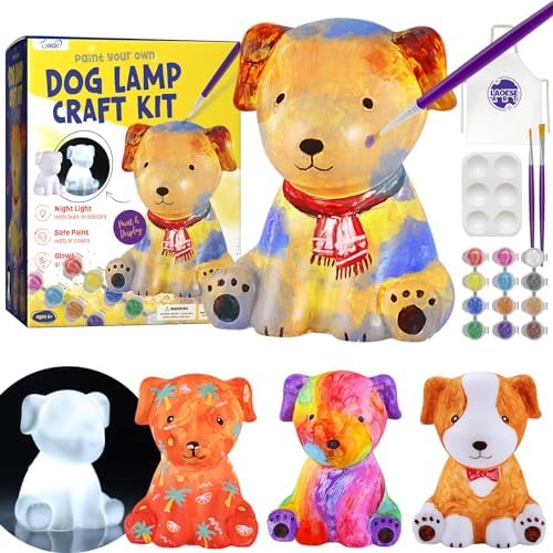 Paint Your Own Dog Lamp Kit, Art Supplies Arts & Crafts Kit, Painting kit for Kids 6-12, Arts and Crafts for Kids Ages 8-12, Toys Girls Boy Birthday Gift Ages 3 4 5 6 7 8 9 10 11 12+