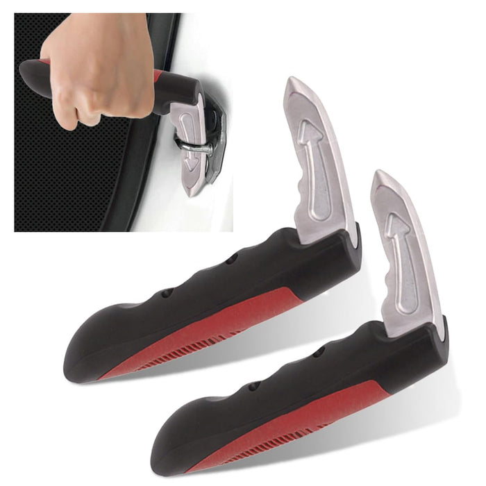 KITUREK Car Handle Assist, Multifunction Auto Door Assist Handle, Car Door Assist Support Handle for Elderly and Handicapped, Window Breaker Emergency Tool, Grab Bar Handle (Red 2PCS)