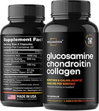 Glucosamine Chondroitin with MSM & Collagen - Made in USA - Natural Joint Support Supplement - Triple Action for Joint Health - Joint Discomfort Relief for Back, Knees, Hands - 120 Capsules