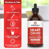 Strauss Naturals Heartdrops, Herbal Heart Supplements with European Mistletoe and Extracts of Aged Garlic, 7.6 fl oz Bottle, Original Flavor; Vegan, Non-GMO, Naturally Sourced Ingredients