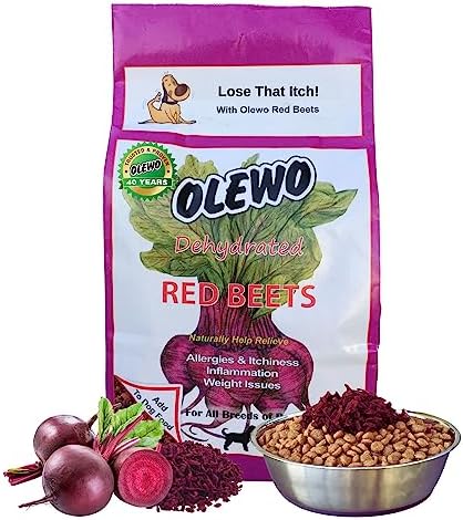 Olewo Original Red Beets for Dogs – Natural Anti Itch for Dogs, Dog Food Topper, Immune, Cleansing, Skin & Coat Support, Dehydrated Whole Food Dog Multivitamin, Fiber for Dogs, 1 lb