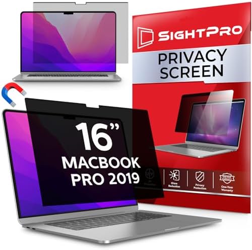 Magnetic Privacy Screen for MacBook Pro 16 Inch (2019, 2020) Removable Laptop Privacy Filter and Anti-Glare Protector Shield