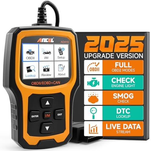 ANCEL AD410 Enhanced OBD2 Scanner, Vehicle Code Reader for Check Engine Light, Automotive OBD II Scanner Fault Diagnosis, OBDII Scan Tool for All OBDII Cars 1996+, Black/Yellow