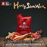 CheongKwanJang Korean Red Ginseng Drink with Ginger Extract, Goji Berry, Cinnamon, Asian Herbal Tea Pre Workout Energy Booster Drinks Hong Sam Won Increase Productivity, Circulation - 60 Pouches