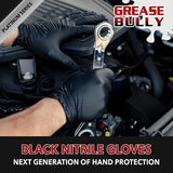 DENCO DISTRIBUTING, INC. Grease Bully Nitrile Gloves - 6MIL - Extra Large - Black - Powder & Latex Free - 1000 Count - 10 Boxes (XL)