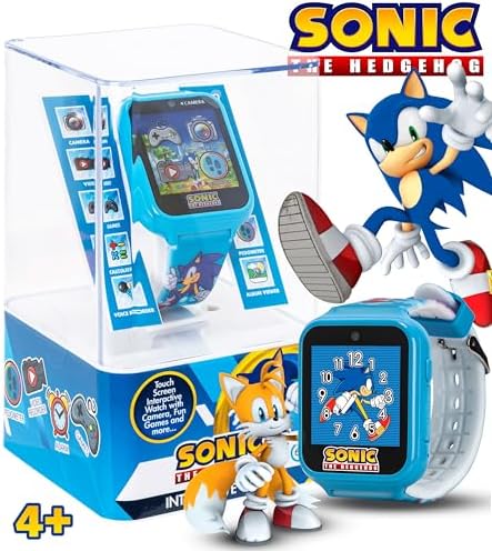 SEGA Sonic the Hedgehog Educational Learning Touchscreen Smart Watch Toy for Boys, Girls, Toddlers - Selfie Cam, Learning Games, Alarm, Calculator, Pedometer (Model: SNC4055AZ)