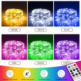 SINAMER 6PCS Multicolor Fairy Lights Battery Powered with Timer, 7ft 20LEDs Twinkle Mini Lights with Remote,Waterproof Small Silver Wire Firefly Starry for DIY Wedding Party Christmas