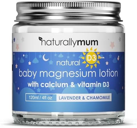 Baby Magnesium Lotion with Calcium & Vitamin D | Support for Sleep, Heart, Bone, Nerve, Gut and Muscle Health | Alternative to Melatonin | Lavender & Chamomile 4.2 fl oz