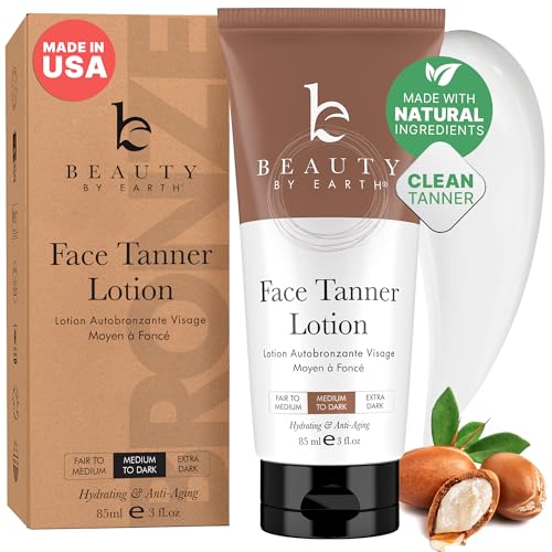 USA Made with Natural & Organic Ingredients Face Tanner - Face Self Tanning Lotion, Non Toxic Self Tanner for Face, Gradual Tan Lotion, Sunless Moisturizer for Fake Tan for Women & Men