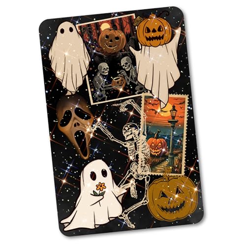Clear Back Cover Insert for Kindle Paperwhite | E Reader Bookish Card Insert | Halloween Cardstock Insert for 11th generation 6.8" | Booktok Stickers Case Insert | Spooky Book Gifts (Vintage Spooky)