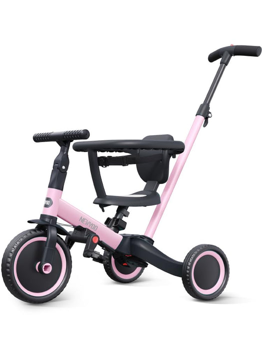 newyoo Tricycle for Toddlers 1-3, Christmas and Birthday Gift for Boy and Girl, Toddler Bike, 5 in 1 Kid's Trike with Parent Push Handle, Baby Balance Bike, Pink, TR008