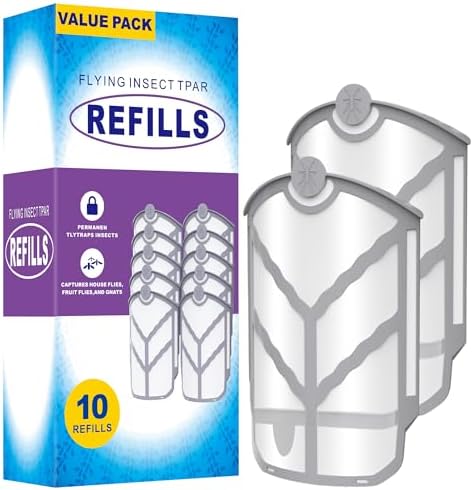 10 Pack Flying Trap Refills Compatible with zevo Flying Insect Trap Refill, Insect Replacement Kit for M364 M364A and Max Fully Compatible Size