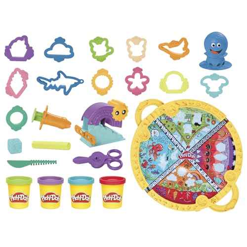 Play-Doh Fold & Go Playmat Starter Set with 19 Accessories, Preschool Toys for 3 Year Old Girls & Boys & Up, Kids Arts & Crafts