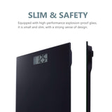 NUTRI FIT Digital Bathroom Scale Body Weight Scales 400 lbs Ultra Slim Most Accurate for Gym Yoga Studio with Large Backlit Display, Black