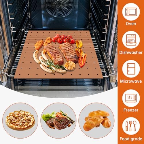 for Ninja Air Fryer Liners Set, 3 Pack Non-stick Reusable Toaster Oven Mat, Grill Baking Mat Compatible with Ninja Foodi Flip SP101/SP201/SP301/SP351, Cuisinart Toaster Oven, Microwave