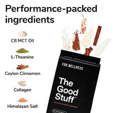 For Wellness The Good Stuff™ Performance Blend (30 Travel Packets), Non-Dairy Coffee Supplement with Collagen, L-Theanine and Himalayan Pink Salt – Improves Focus and Increases Energy