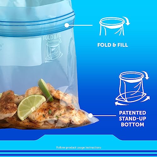 Ziploc Gallon Food Storage Freezer Bags, Stay Open Design with Stand-Up Bottom, Easy to Fill, 120 Bags Total