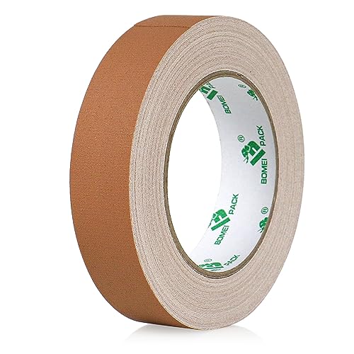 BOMEI PACK Brown Gaffer Tape, Matte Non-Reflective, 1inch x 30yds No Residue Hand Tear Self-Adhesive Gaffer Tape for Labeling, Cable, Stage, Photo Studio, Painters and Duct Repair, 1 Pack