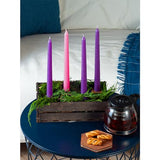 CANDWAX 12 inch Taper Advent Candles 1 Set - Dripless Taper Candles and Unscented Candlesticks - Long Burning Tapered Candles Perfect as Advent Wreath Candles Tapers - Purple Advent Candles