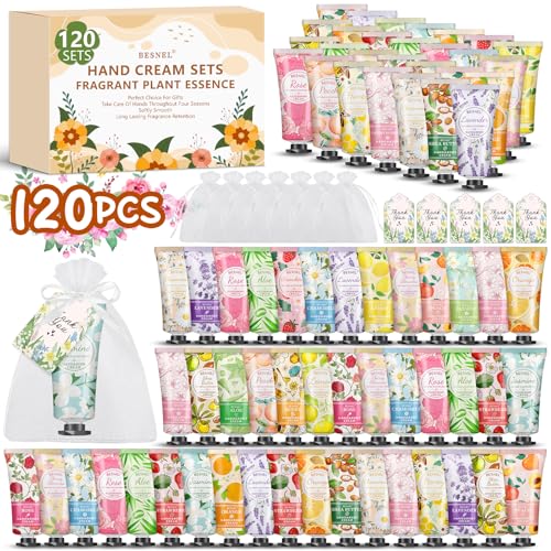 120 Pack Hand Cream Gifts Set For Women, Mini Hand Lotion Travel Size in Bulk for Dry Cracked Hands, Graduation Gifts, Christmas Gifts, Thanksgiving Gifts, Teacher Appreciation Gifts, Party Favors
