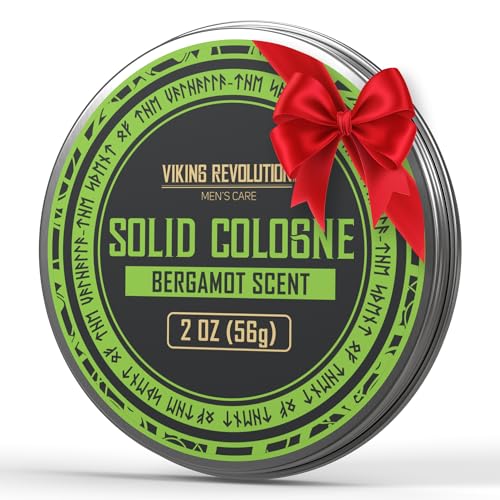 Viking Revolution Bergamot Mens Solid Cologne Men 2 Oz - Men Solid Perfume Cologne for Men - Balm Cologne for Mens Cologne Balm Travel Cologne Wax (1 pack, Bergamot)