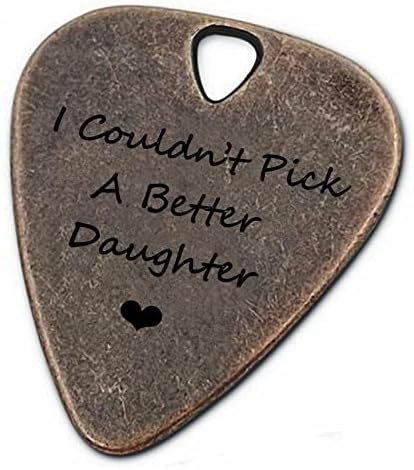 Metal Bronze Guitar Pick, I Couldn't Pick A Better Daughter Guitar Pick With Leather Case Music Birthday Gifts For Daughter (Daughter)