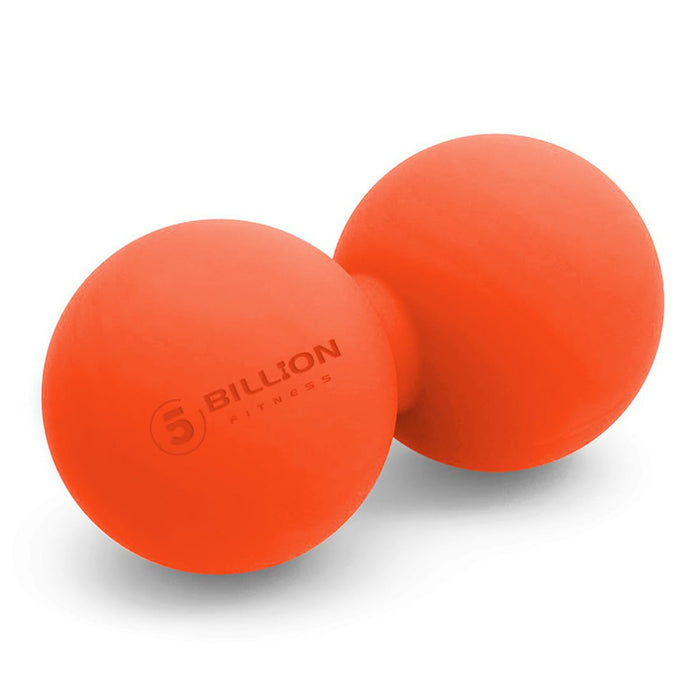 5BILLION Peanut Massage Ball - Double Lacrosse Massage Ball & Mobility Ball for Physical Therapy, Deep Tissue Massage Tool for Myofascial Release, Acupoint Massage, Orange