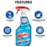 Daley Mint Towel + Windex Glass and Window Cleaner Bundle | Windex Original No Scent Spray Bottle, 23oz + Windex Refill, 67.6oz | Home Window & Glass Cleaners Kit (90.6oz Total)