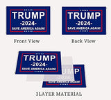 Double Sided Save America Again Flag Trump 2024 Flag 3 Ply Donald Trump Flags 3x5 Outdoor 200D Polyester with Durable Canvas Header and 2 Brass Grommets