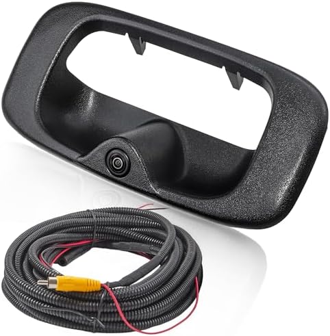 EWAY Tailgate Handle Backup Camera for 1999-2006 Chevy Silverado GMC Sierra 1500 2500 3500 HD Classic Tailgate Reversing Rear View Back Up Camera RCA Plug, Replaces# 15228539, GM1915105, GM1916102