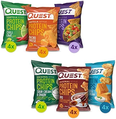 Quest Nutrition Protein Chips Variety Pack Bundle, High Protein, Low Carb, 24 Count
