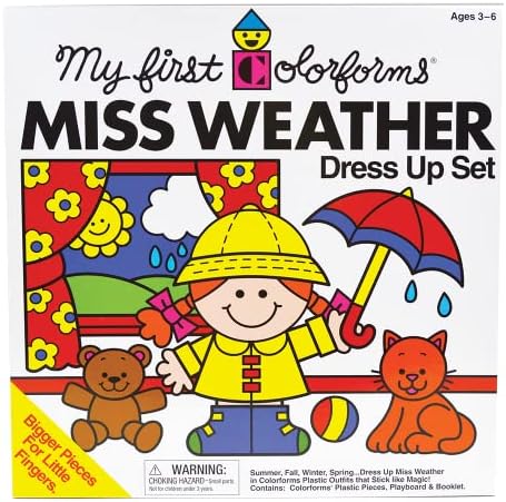 Colorforms Stickers for Kids, My First Colorforms, Miss Weather Dress Up Set - Arts and Crafts, Toddler Stickers, Scrapbook Stickers, Kids Crafts, Kids Stickers, Stickers for Girls Ages 3+