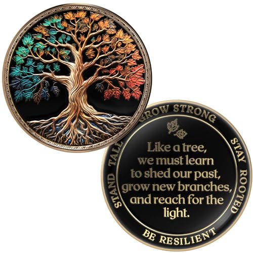 MilestoneMint Affirmation Sobriety Coin Gift Set Tree of Life AA Chi