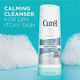 Curel Itch Defense Calming Body Wash, Soap-free Gentle Formula, for Dry, Itchy Skin, with Hydrating Jojoba and Olive Oil, 10 oz (Pack of 3)