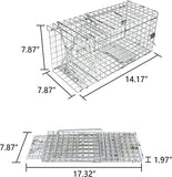 2-Pack H&B Rat Trap,Mouse Traps,Humane Live Animal Trap Cage,14.2x7.9x7.9inch,Work for Indoor and Outdoor,Catch and Release Stray Cats,Squirrels and Rodents,Medium(Silver)