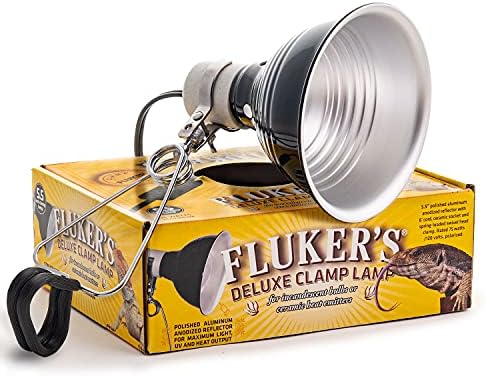 Fluker's Repta-Clamp Lamp, Heavy Duty Clamp Light For Reptile Tanks and Terrariums, UL/CUL Approved, Great for Reptile Basking, 75-Watt Maximum with On/Off Switch, 5.5"