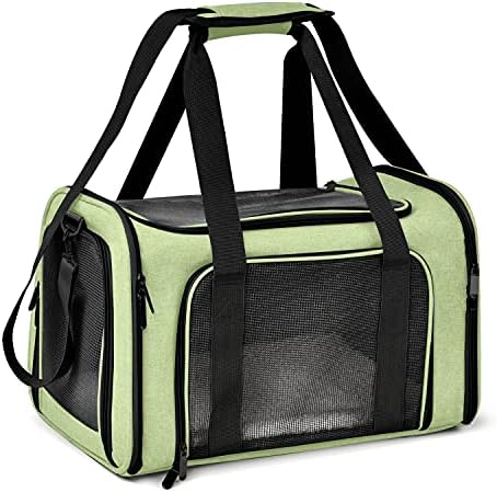 Large Cat Carriers Dog Carrier Pet Carrier for Large Cats Dogs Puppies up to 25Lbs, Big Dog Carrier Soft Sided, Collapsible Travel Puppy Carrier - Large - Green